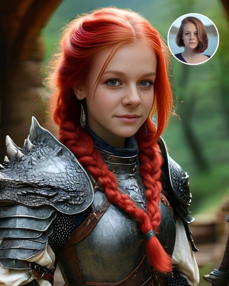 Fantasy dragon rider avatar transformation