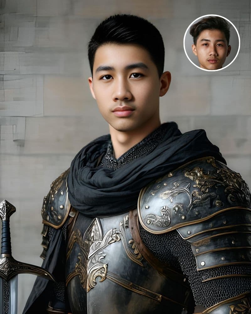 Medieval warrior avatar transformation