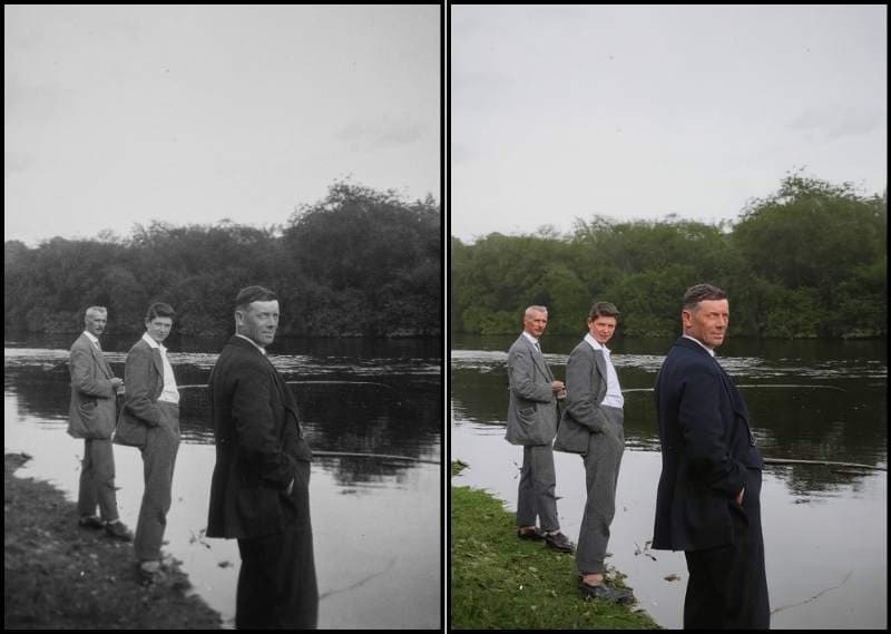 Family gathering colorized