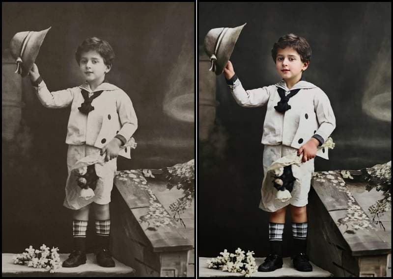 Precious baby photo brought back to life